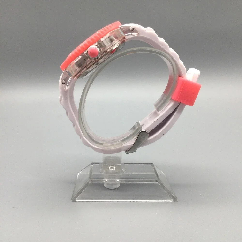 40nine Womens Watch 40mm Pink Case White Silicone Strap Date Quartz 50m